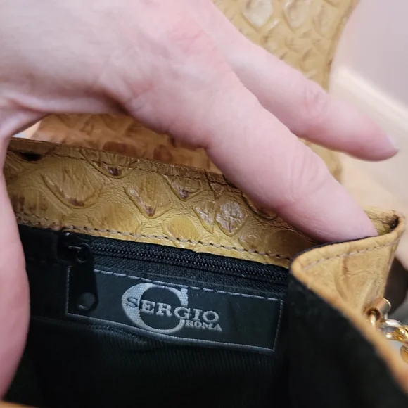 Sergio Cerruti Roma Vintage Avante Garde Mini Tan Leather Handbag - Picture 11 of 14
